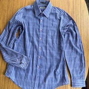 Vintage Loren Scott Purple Plaid Button Down Shirt Men’s M